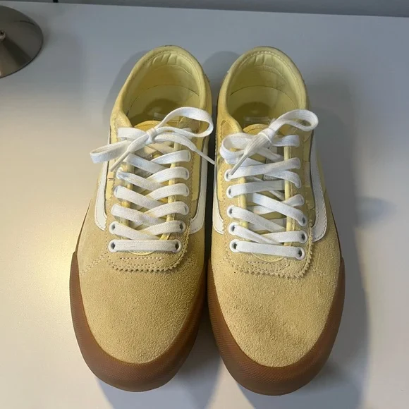 Vans | Shoes | Vans Yellow Suede Sneakers With White Accents  display picture 1